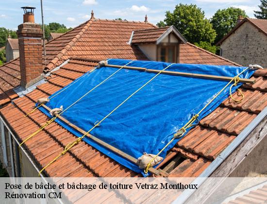 Pose de bâche et bâchage de toiture vetraz-monthoux-74100 Rénovation CM